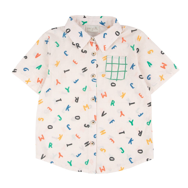 Miki Miette Jerry Button-Up Shirt, Alphabet Soup |Mockingbird Baby & Kids