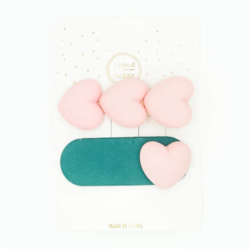 Miki Miette Puffy Heart Hair Clip Set |Mockingbird Baby & Kids