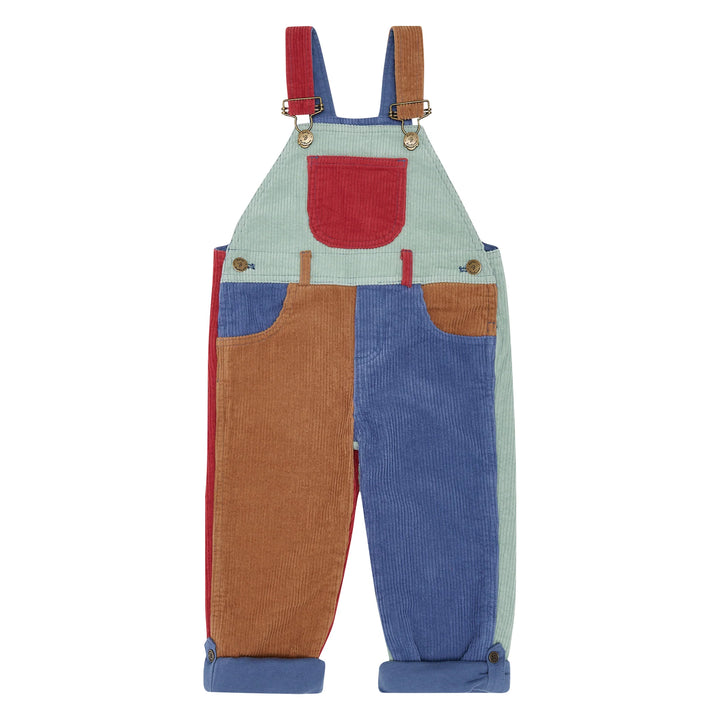 Mint Patchwork Chunky Corduroy Overalls