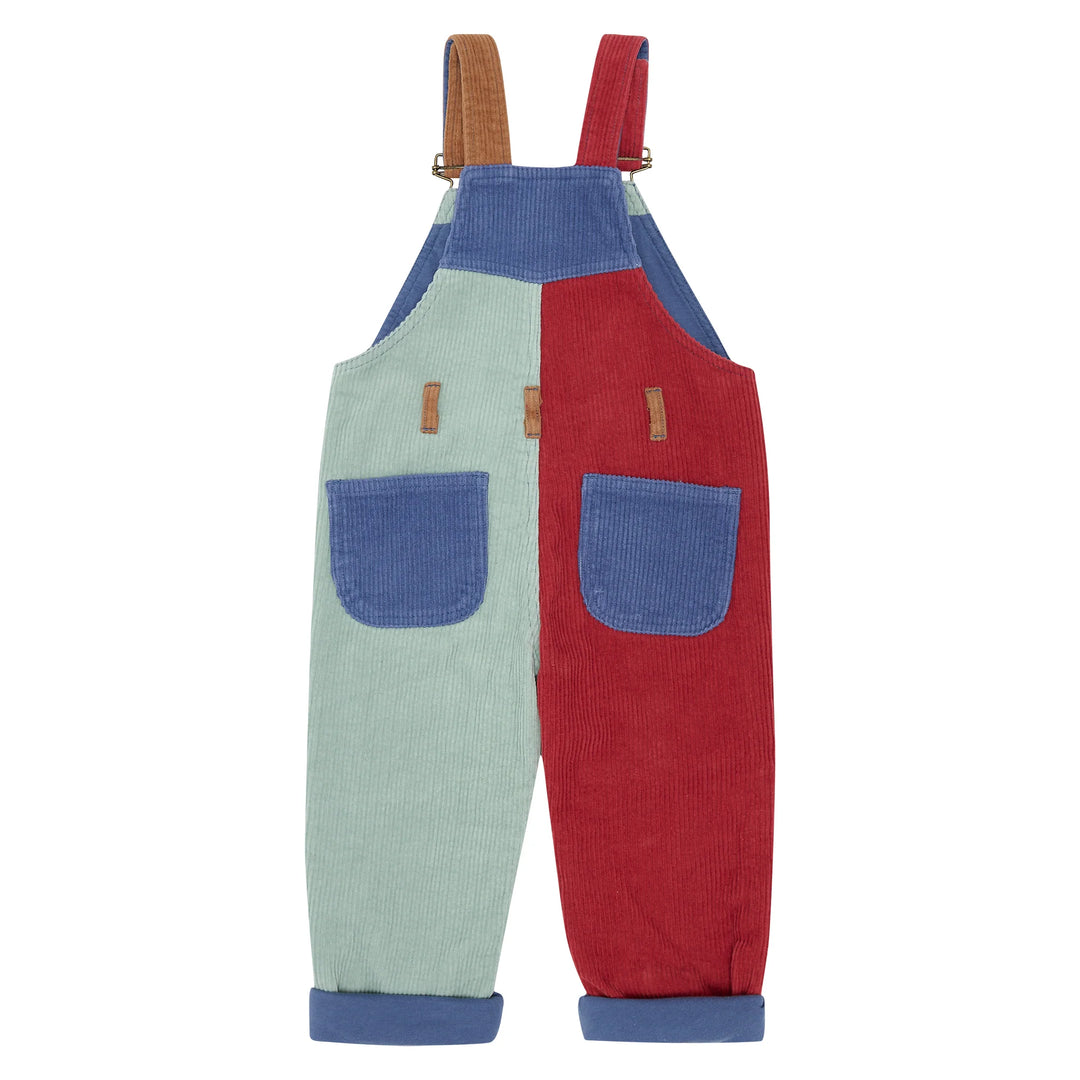 Mint Patchwork Chunky Corduroy Overalls