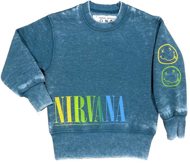 Rowdy Sprout Nirvana Crewneck, River Green |Mockingbird Baby & Kids