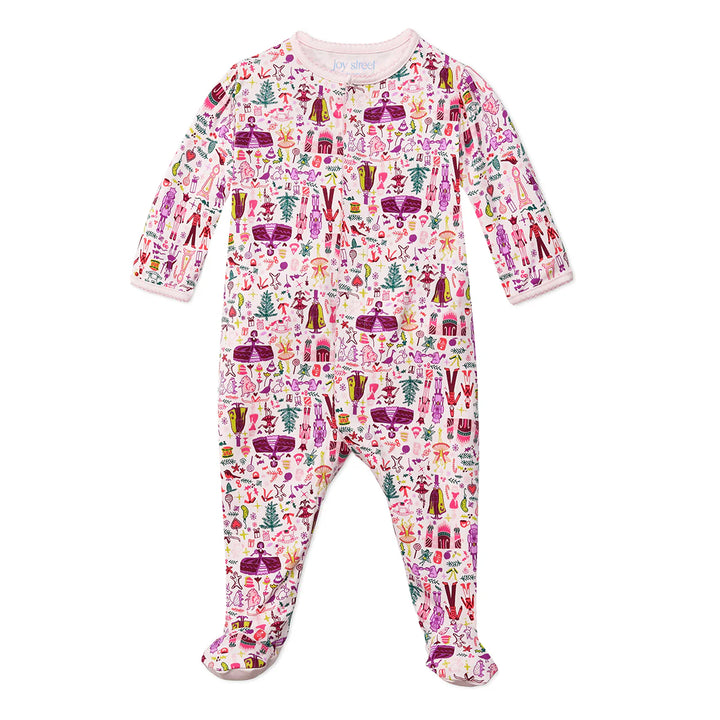 Nutcracker Zip Onesie, Sugar Plum Pink