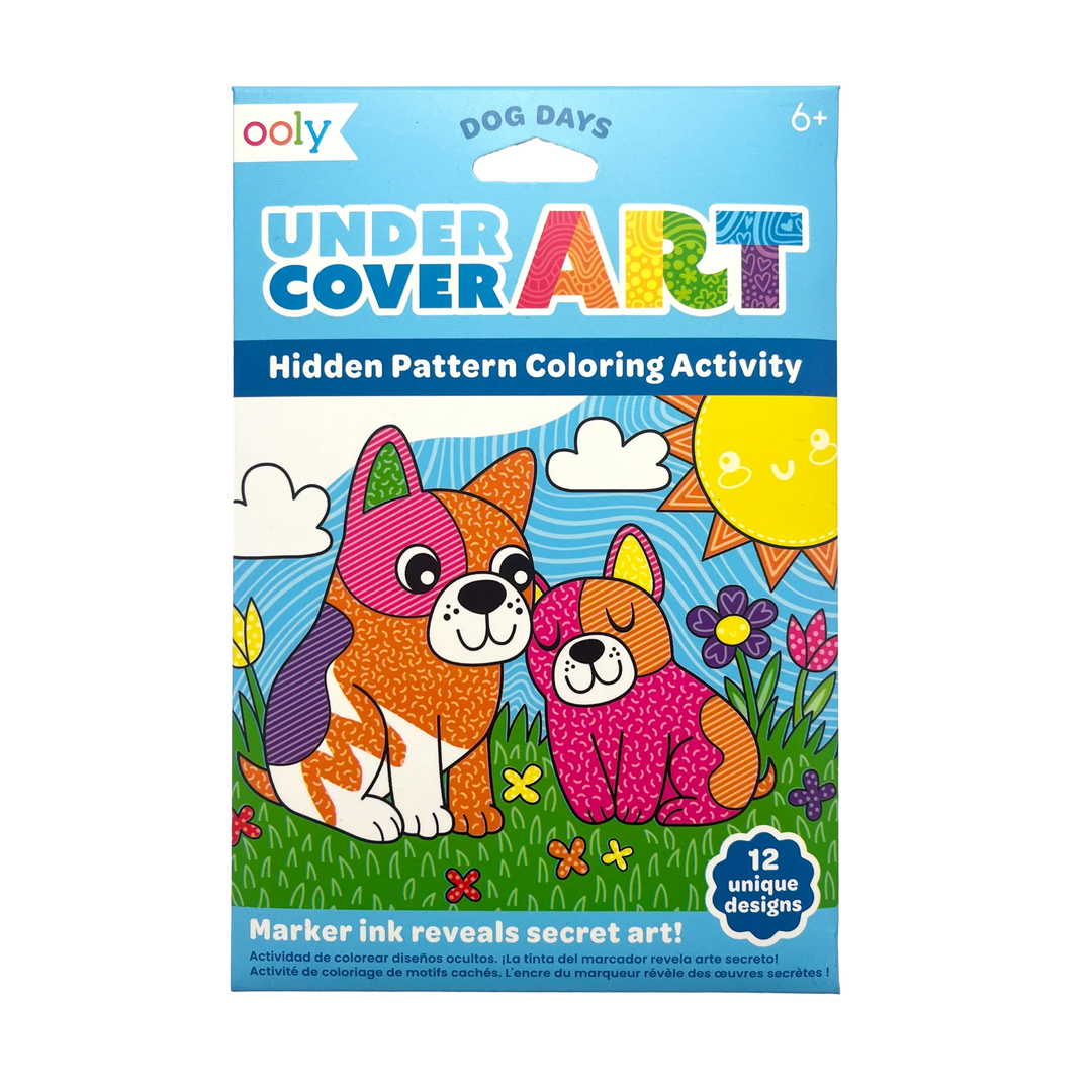 Ooly Undercover Art Hidden Pattern Coloring Activity Art Cards - Dog Days |Mockingbird Baby & Kids