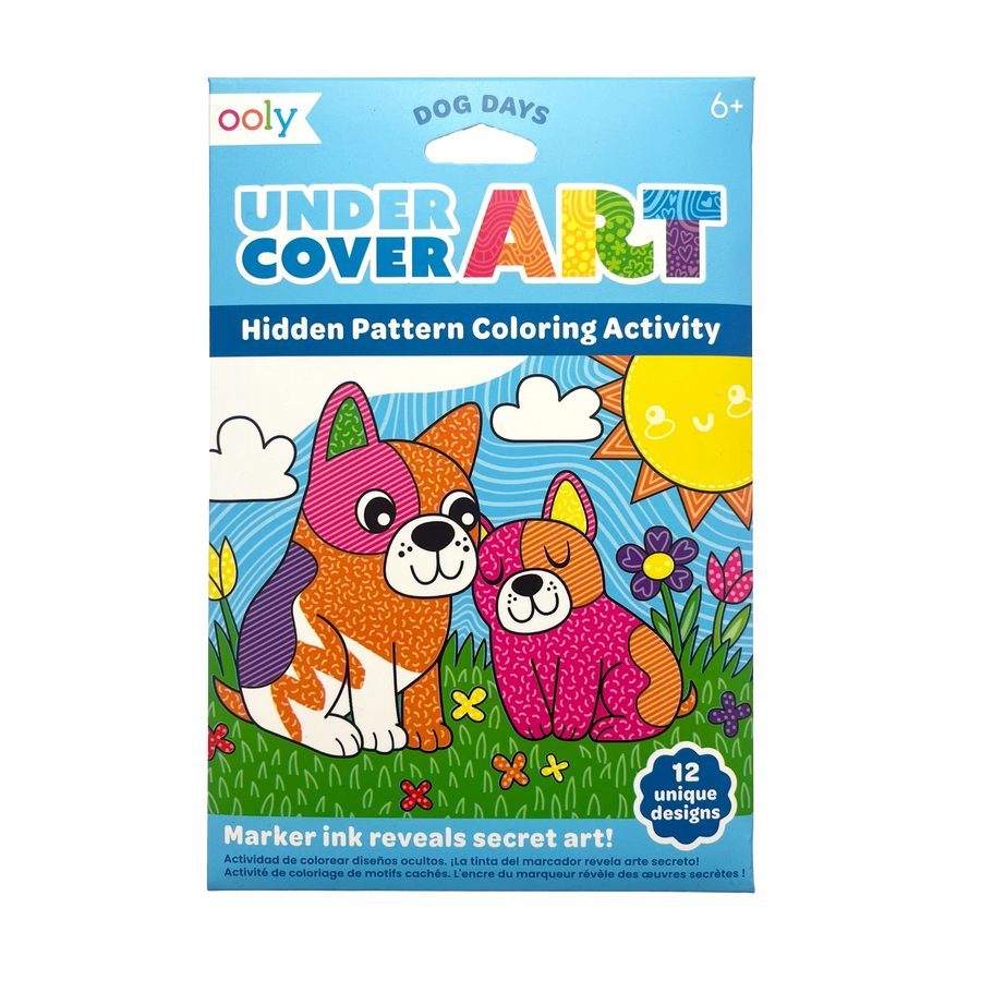 Ooly Undercover Art Hidden Pattern Coloring Activity Art Cards - Dog Days |Mockingbird Baby & Kids