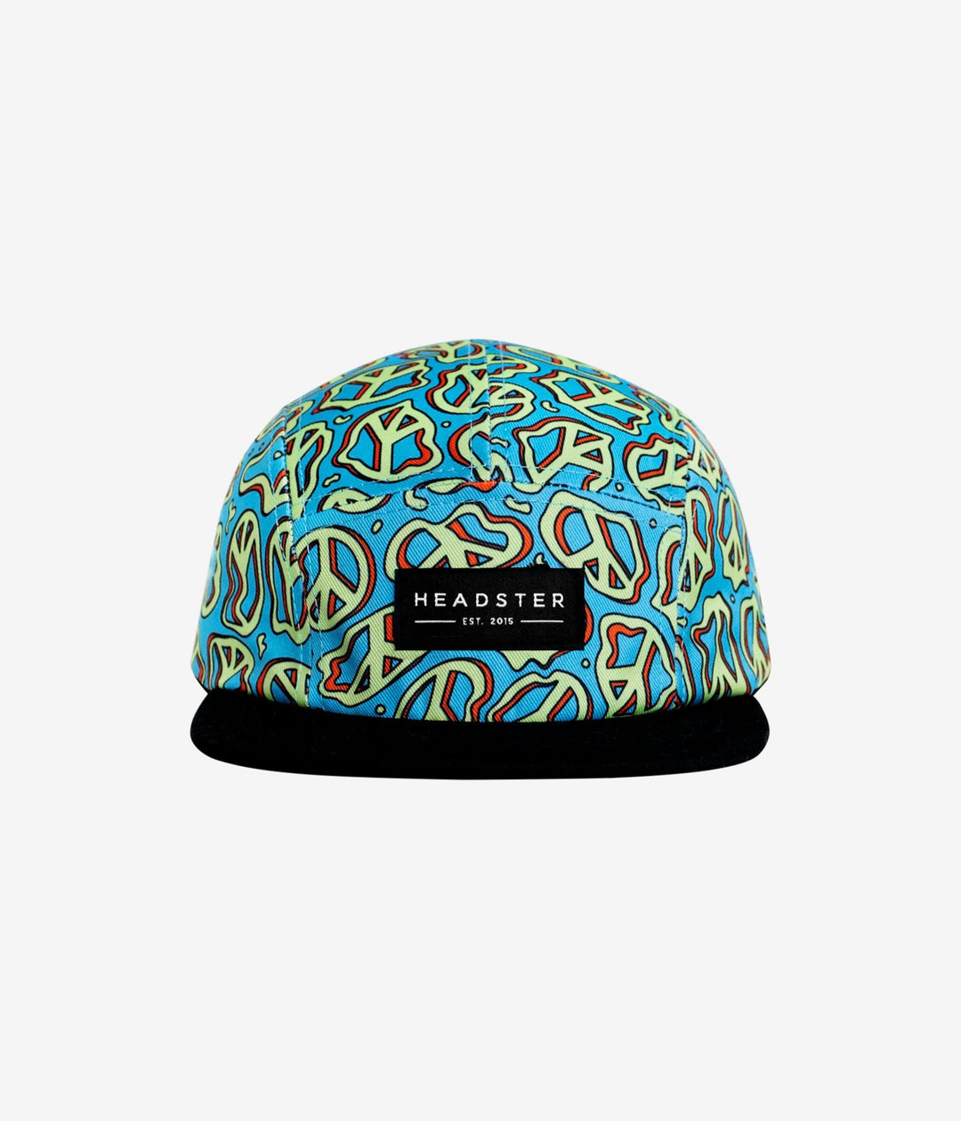 Dripping Peace Five Panel Hat, Blue Atoll