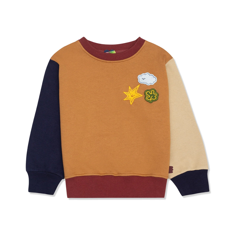 Mon Coeur Patches Colorblock Sweatshirt |Mockingbird Baby & Kids