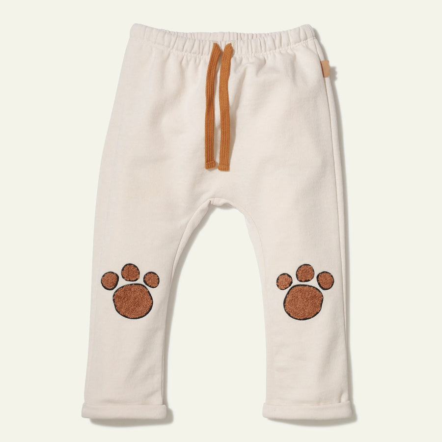 Mon Coeur Recycled Cotton Paw Patch Baby Pant, Natural |Mockingbird Baby & Kids