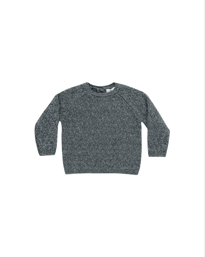 Quincy Mae Knit Sweater, Heathered Indigo |Mockingbird Baby & Kids