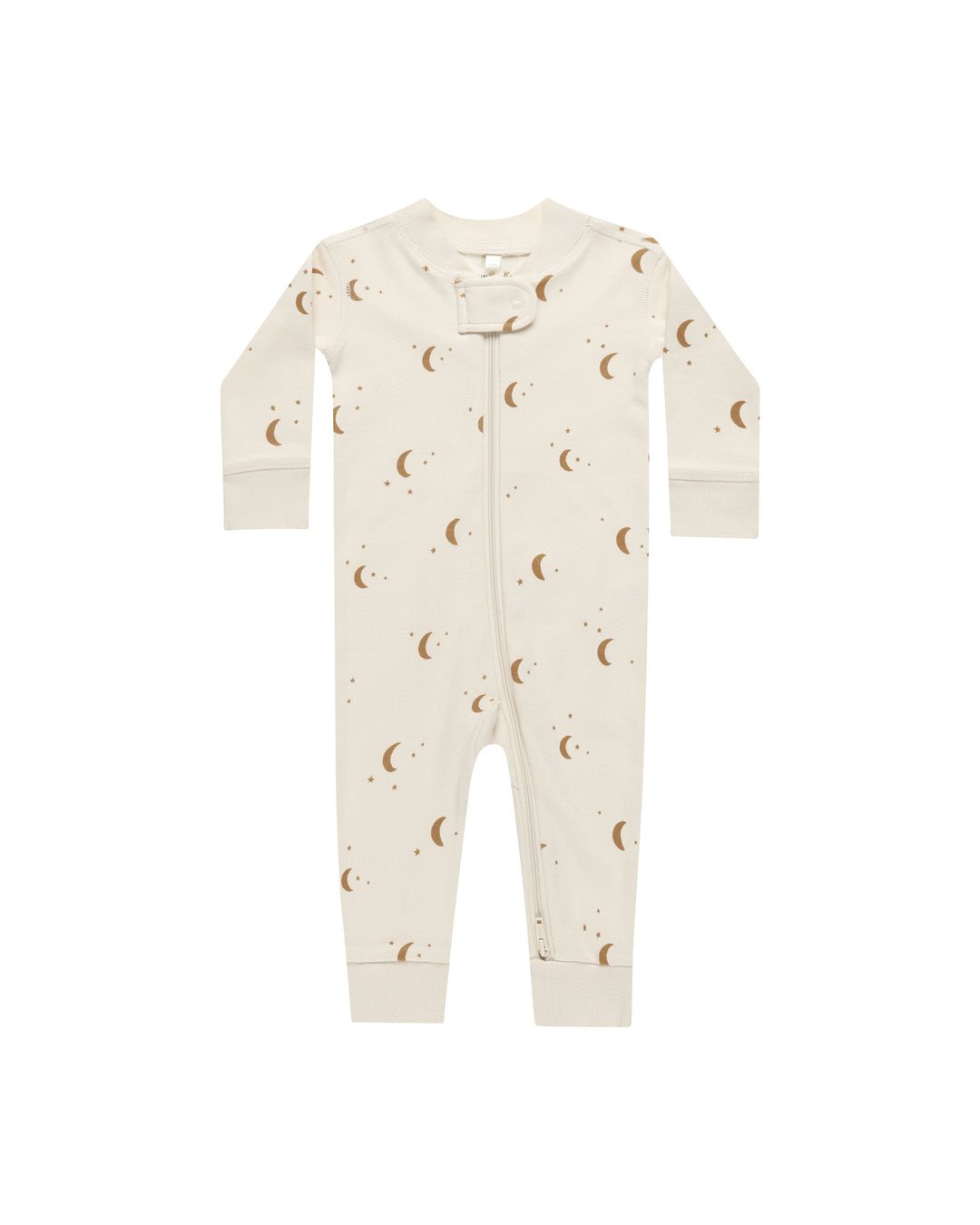 Quincy Mae Moons Zip Long Sleeve Sleeper, Natural |Mockingbird Baby & Kids