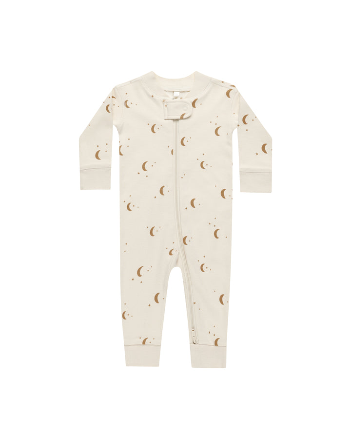 Quincy Mae Moons Zip Long Sleeve Sleeper, Natural |Mockingbird Baby & Kids