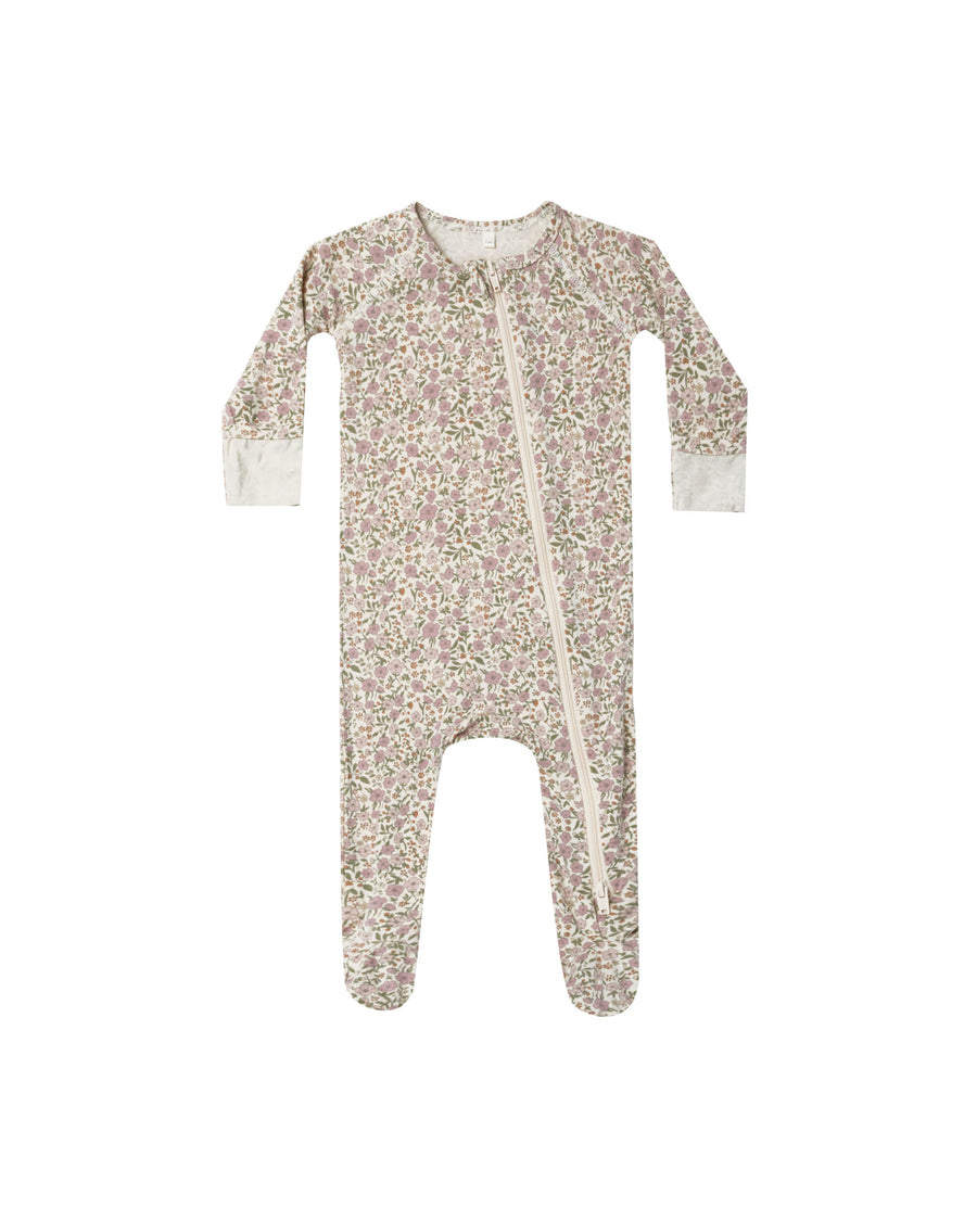 Quincy Mae Flower Field Bamboo Zip Footie |Mockingbird Baby & Kids