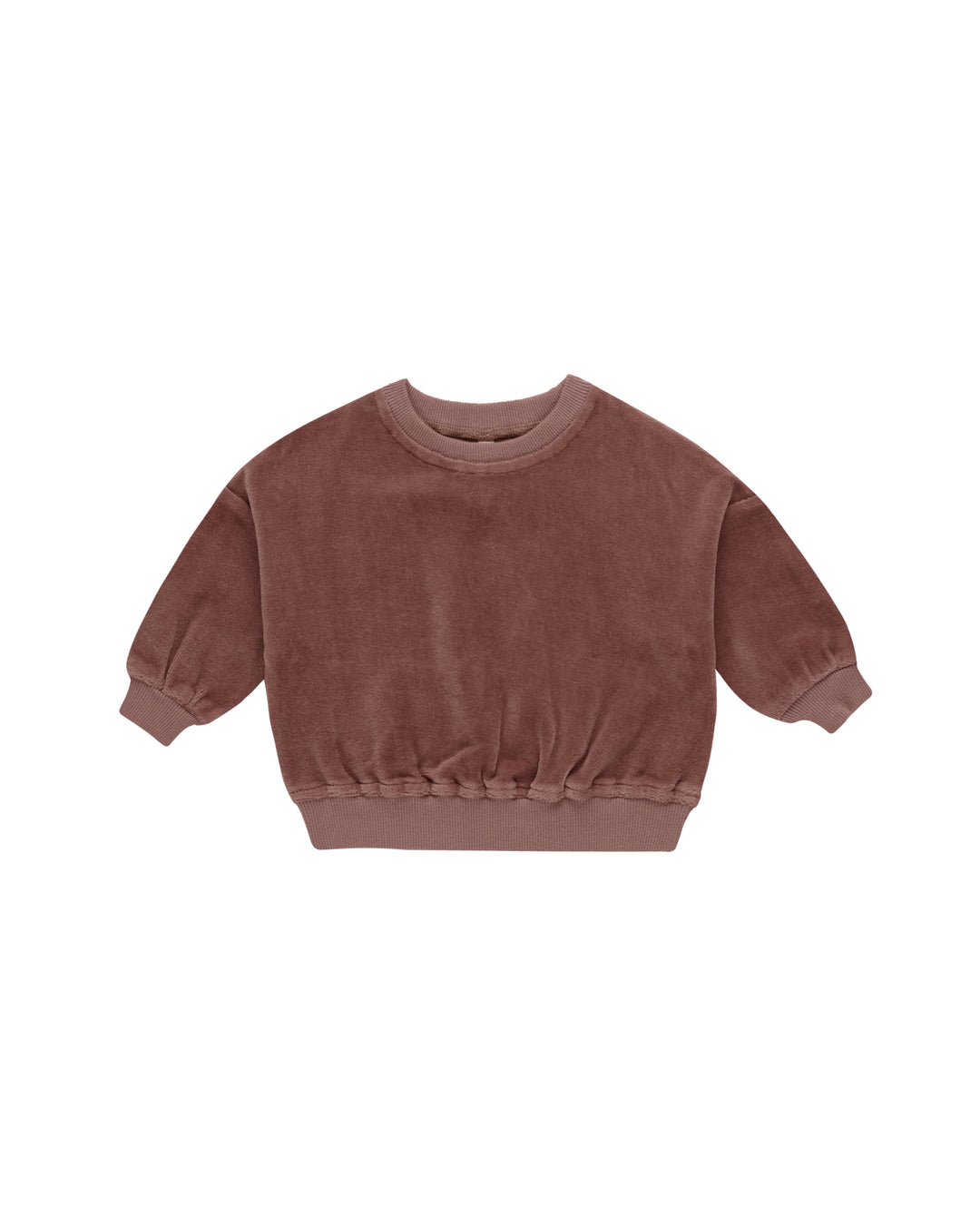 Quincy Mae Velour Relaxed Sweatshirt, Cranberry |Mockingbird Baby & Kids