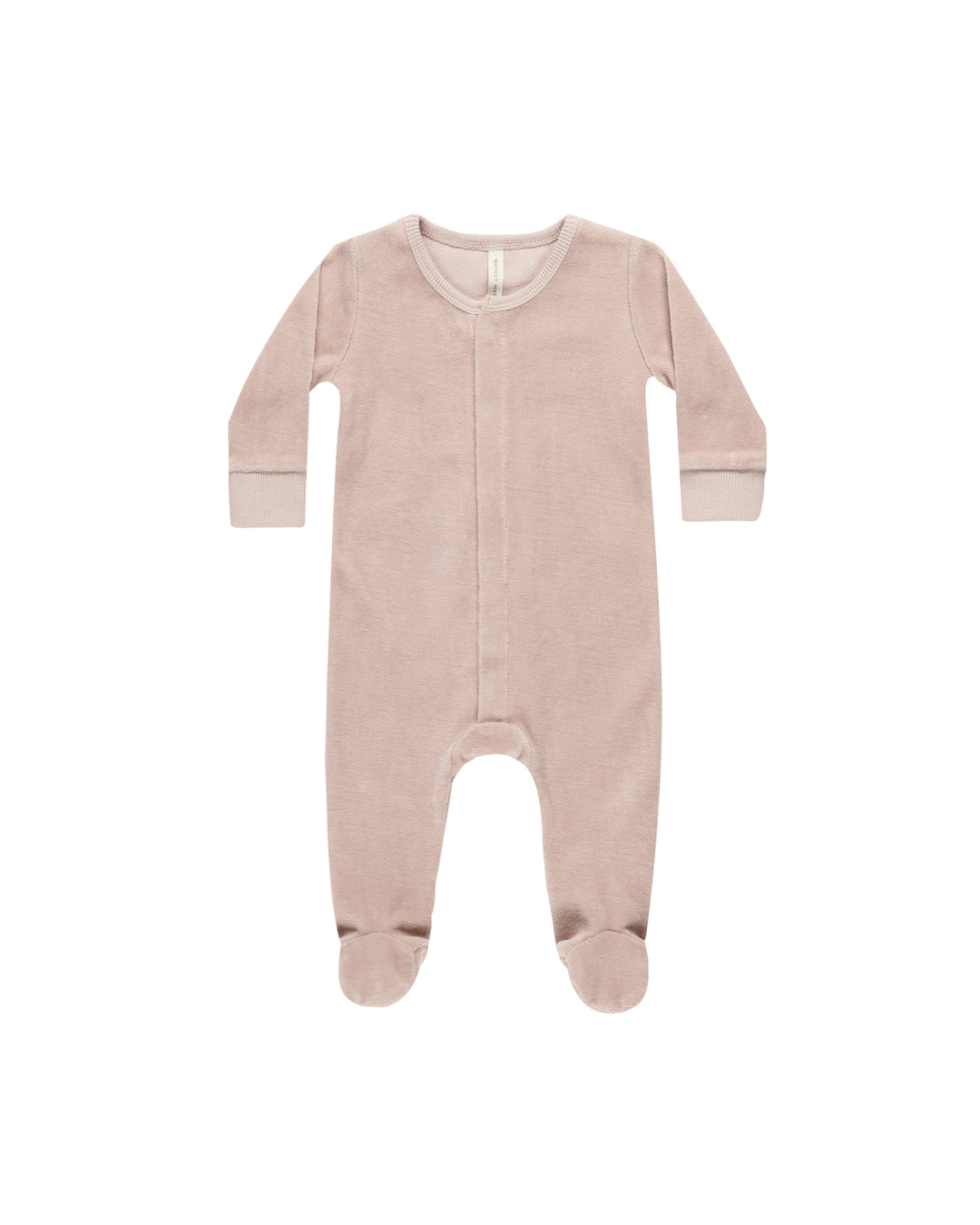 Quincy Mae Velour Hidden Snap Footie, Blush |Mockingbird Baby & Kids