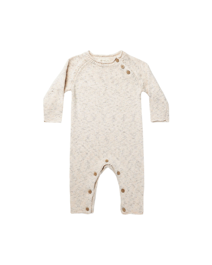 Quincy Mae Speckled Knit Jumpsuit, Natural |Mockingbird Baby & Kids