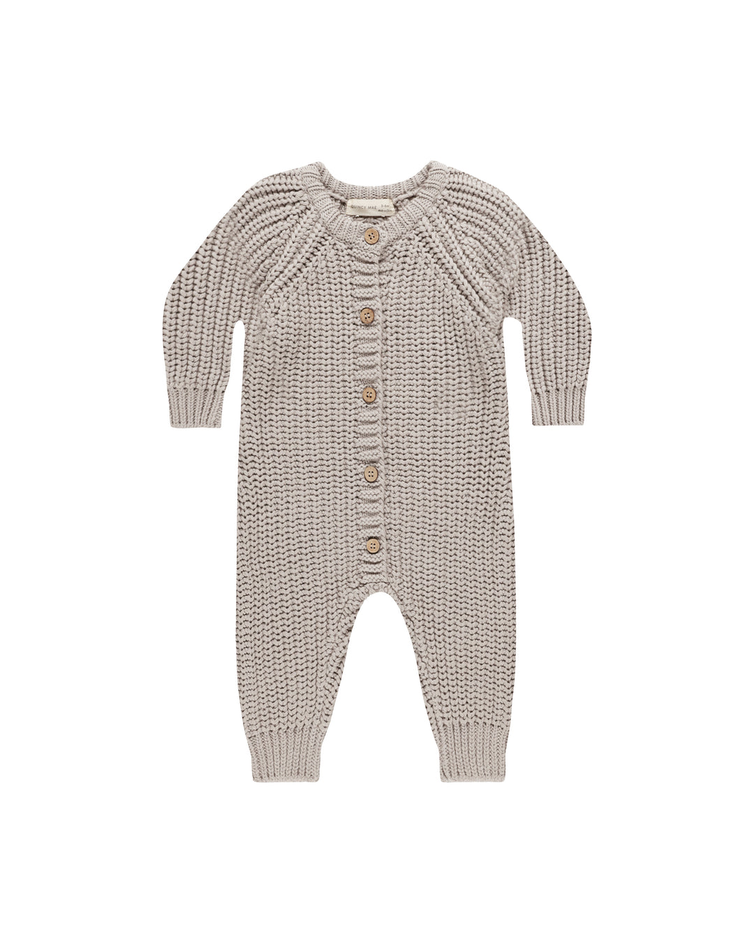 Quincy Mae Chunky Knit Jumpsuit, Fog |Mockingbird Baby & Kids