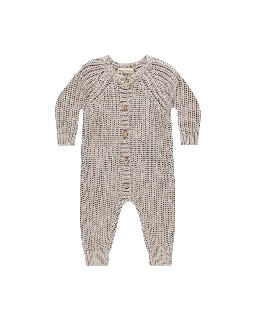 Quincy Mae Chunky Knit Jumpsuit, Fog |Mockingbird Baby & Kids