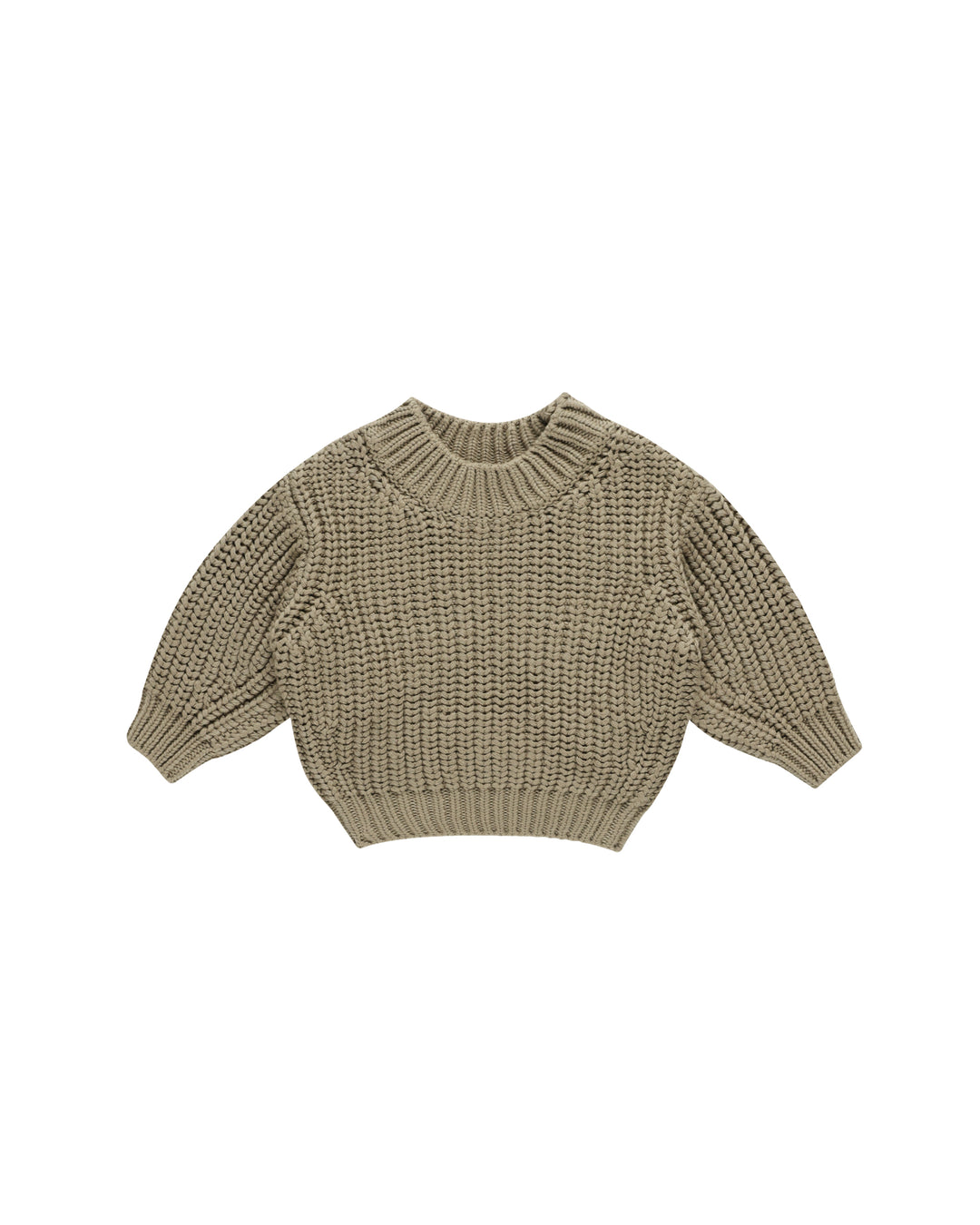 Quincy Mae Chunky Knit Sweater, Olive |Mockingbird Baby & Kids