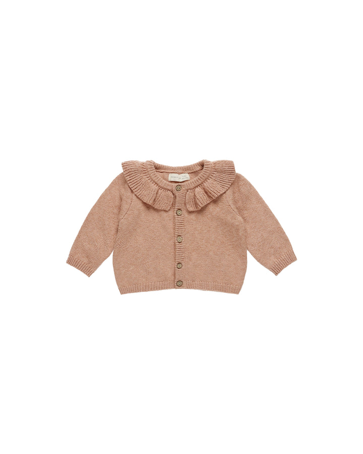 Quincy Mae Ruffle Collar Cardigan, Rose |Mockingbird Baby & Kids