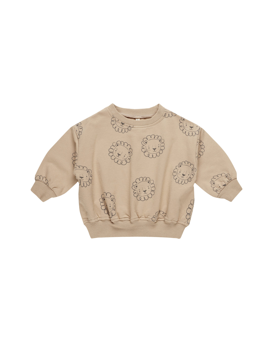 Quincy Mae Lions Relaxed Fleece Sweatshirt, Latte |Mockingbird Baby & Kids