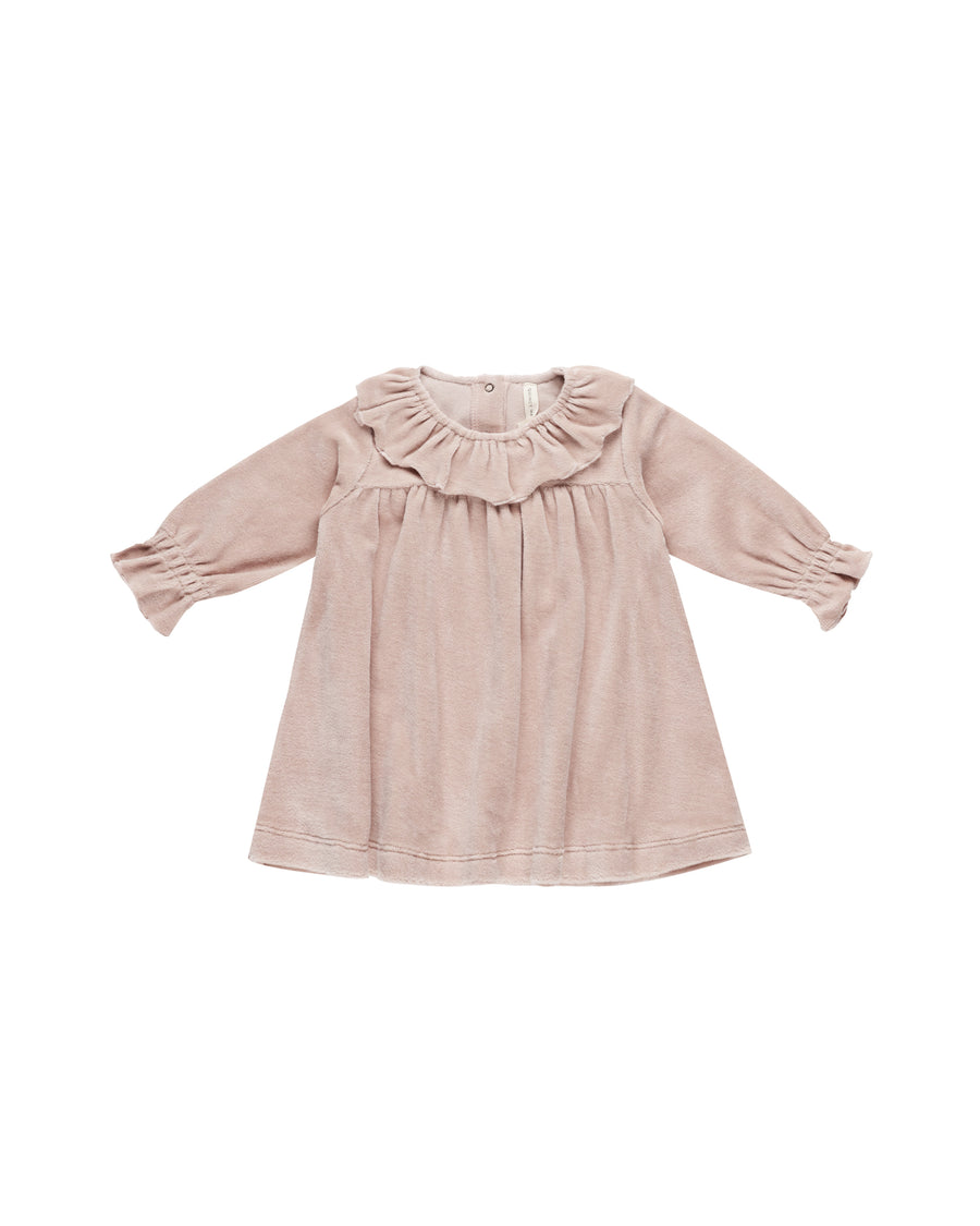 Quincy Mae Velour Baby Dress, Blush |Mockingbird Baby & Kids