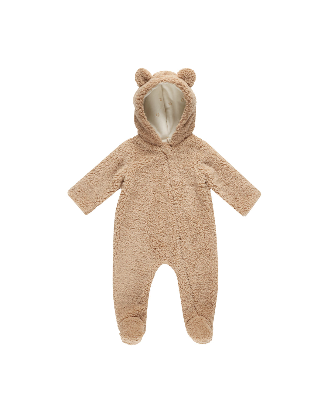 Quincy Mae Bear Jumpsuit, Beige |Mockingbird Baby & Kids