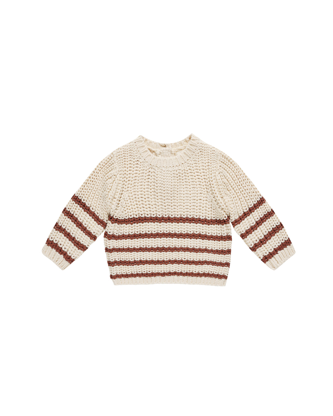 Quincy Mae Rex Sweater, Cranberry Stripe |Mockingbird Baby & Kids