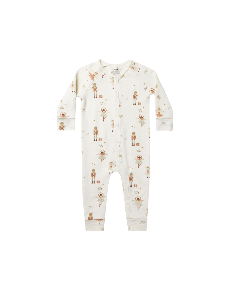 Rylee + Cru Nutcracker Organic Long John Pajamas, Ivory |Mockingbird Baby & Kids