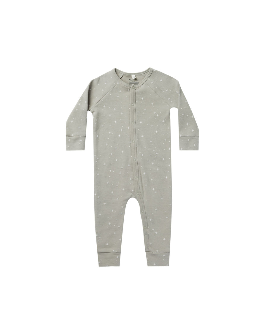 Rylee + Cru Twinkle Organic Long John Pajamas, Pewter |Mockingbird Baby & Kids