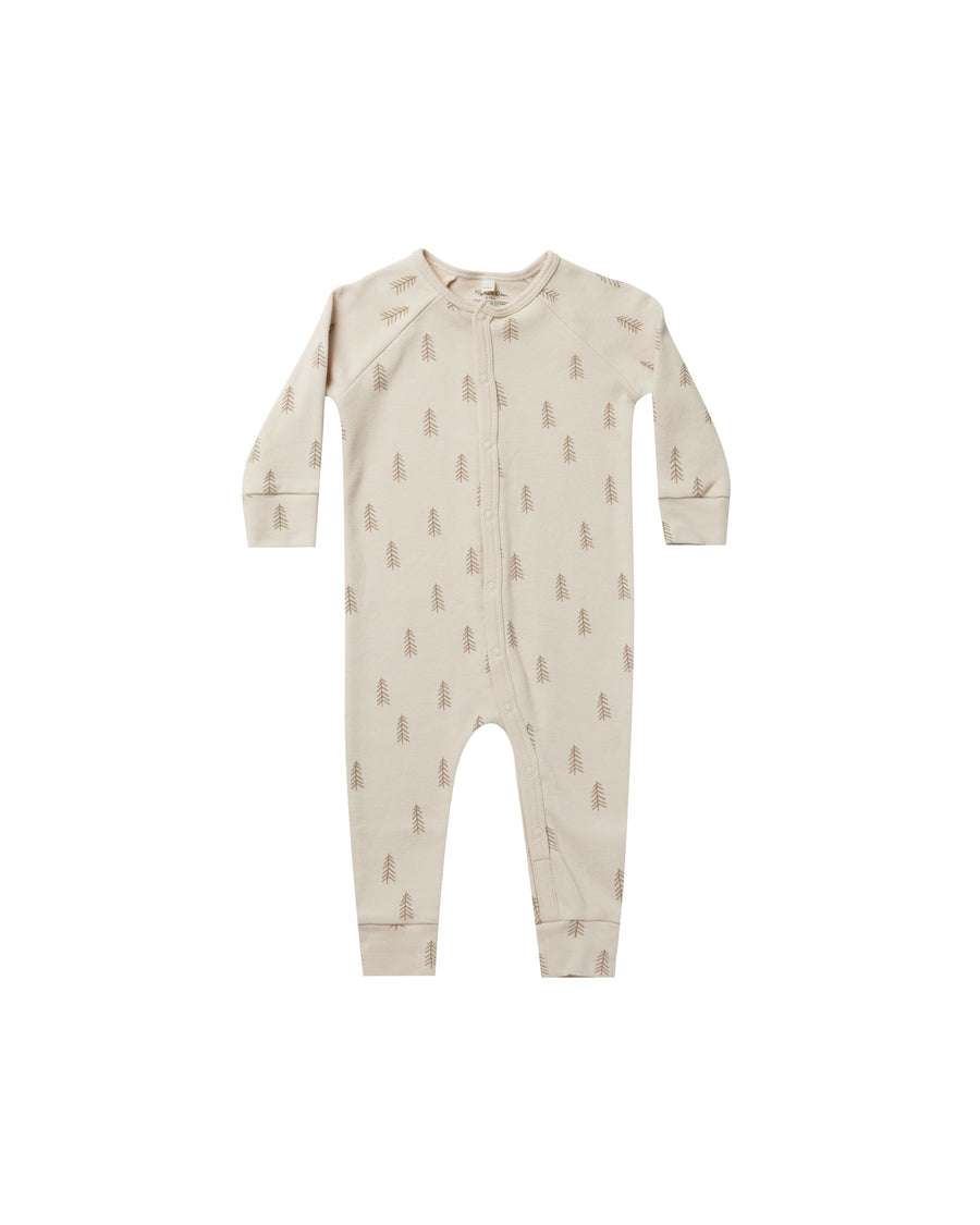 Rylee + Cru Trees Organic Long John Pajamas, Natural |Mockingbird Baby & Kids