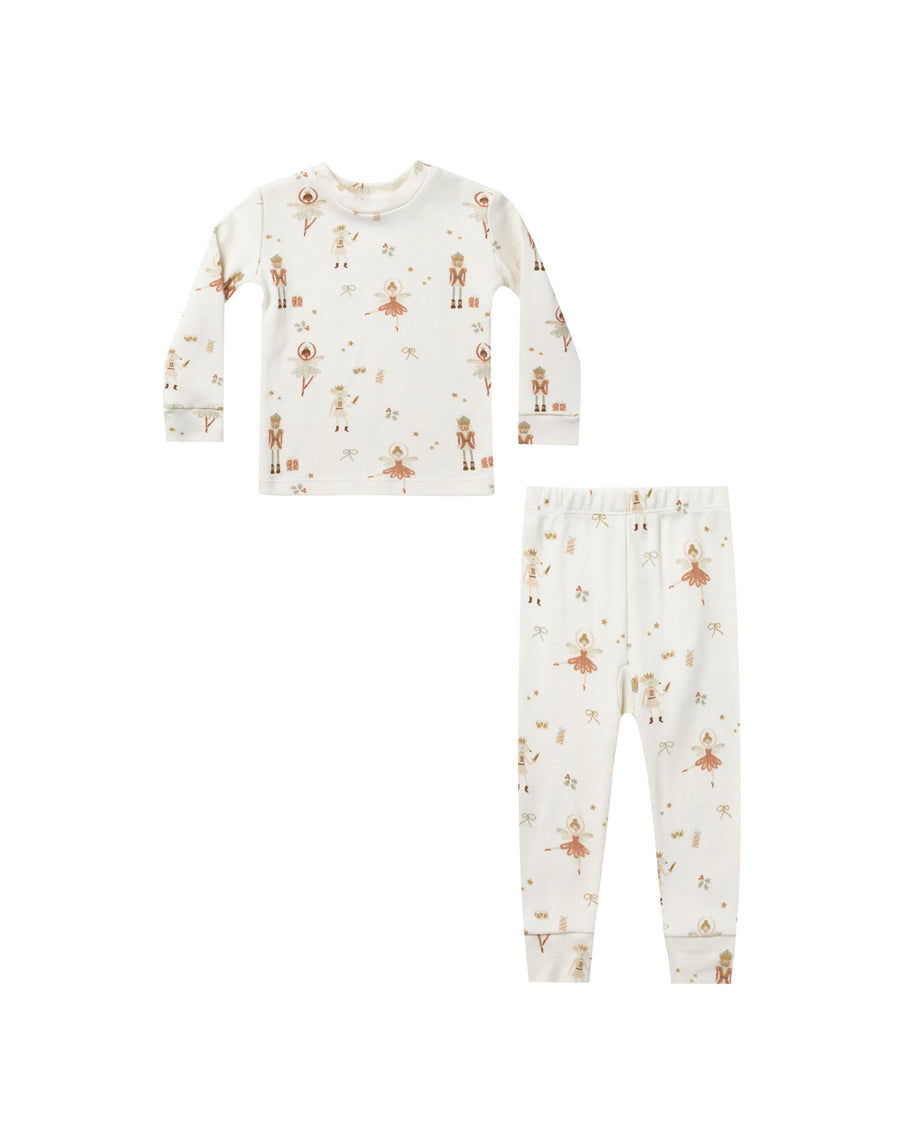 Rylee + Cru Nutcracker Organic Pajama Set, Ivory |Mockingbird Baby & Kids