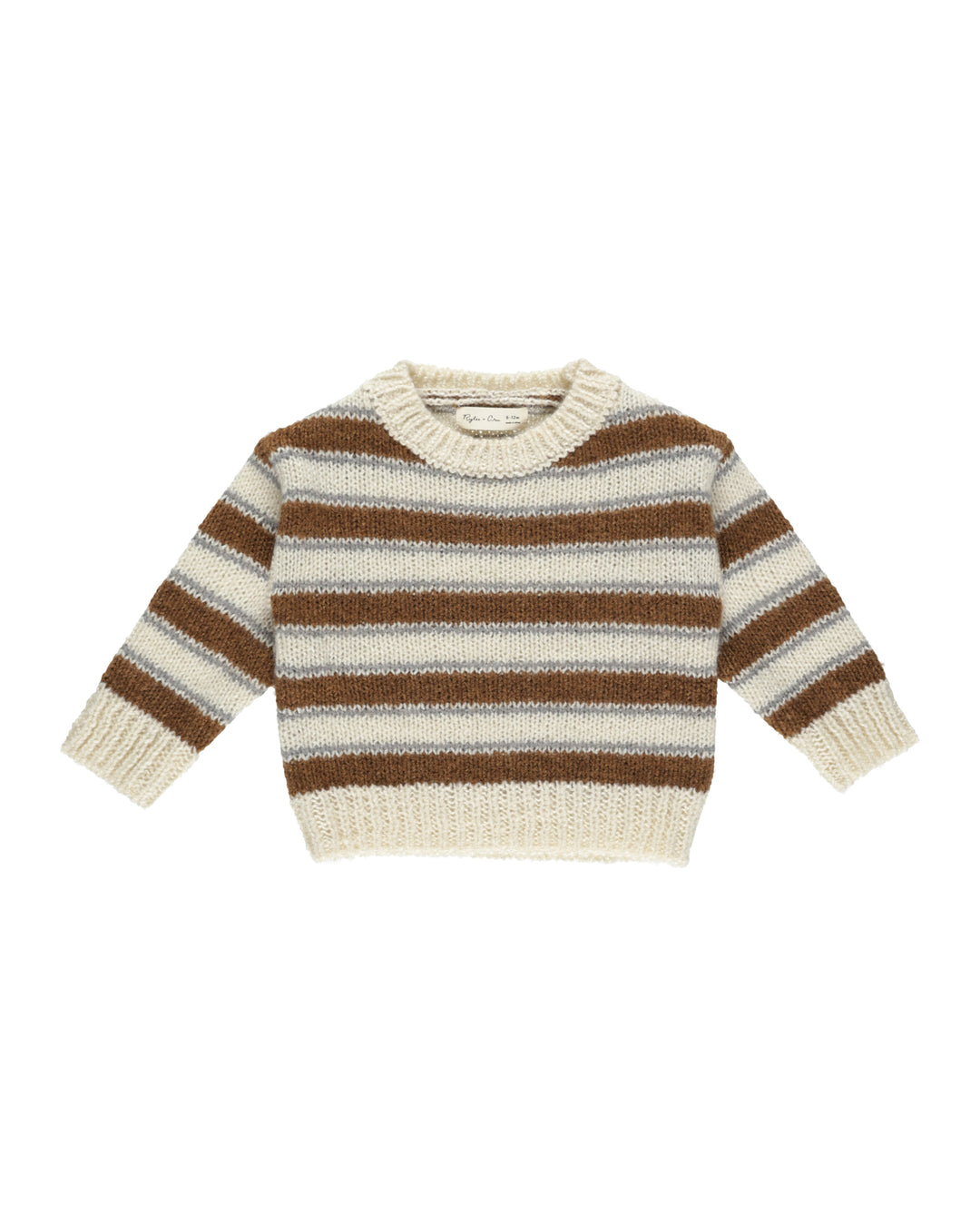 Rylee + Cru Saddle Stripe Aspen Sweater, Natural |Mockingbird Baby & Kids