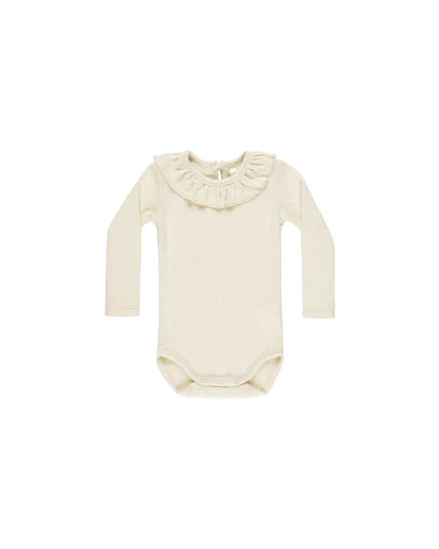 Rylee + Cru Ruffle Collar Bodysuit, Natural |Mockingbird Baby & Kids