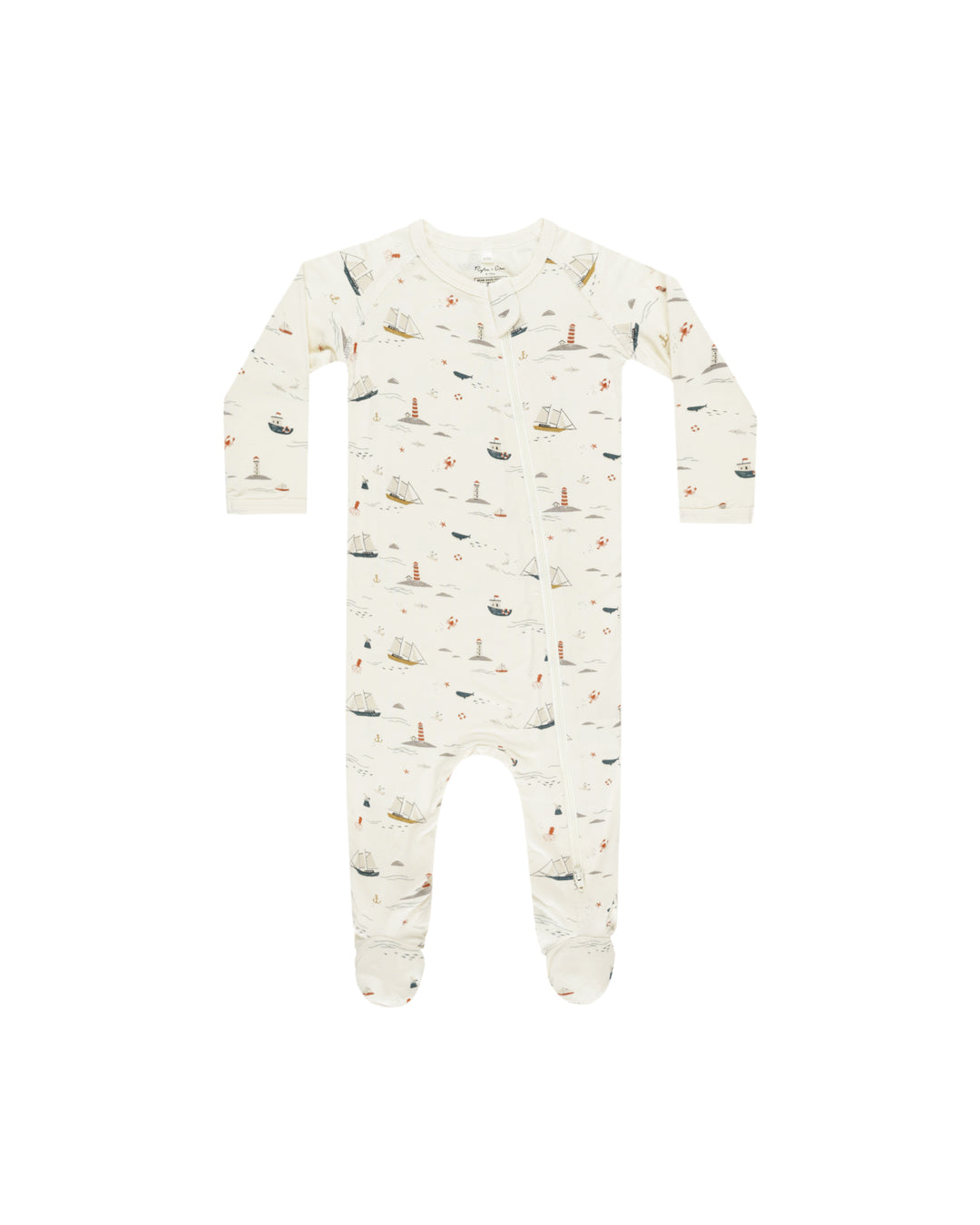 Rylee + Cru Nautical Footed Sleeper, Ivory |Mockingbird Baby & Kids