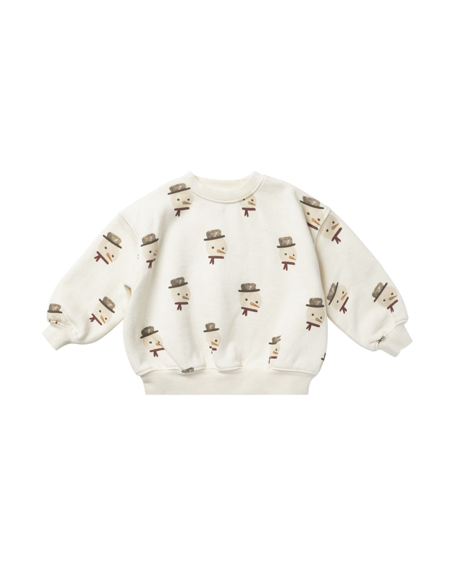 Rylee + Cru Snowman Relaxed Sweatshirt, Ivory |Mockingbird Baby & Kids
