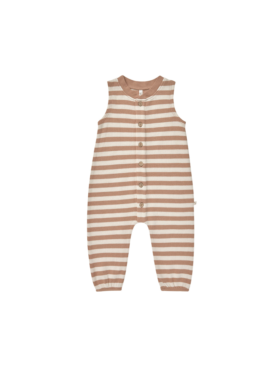 Summer Waffle Jumpsuit, Clay Stripe