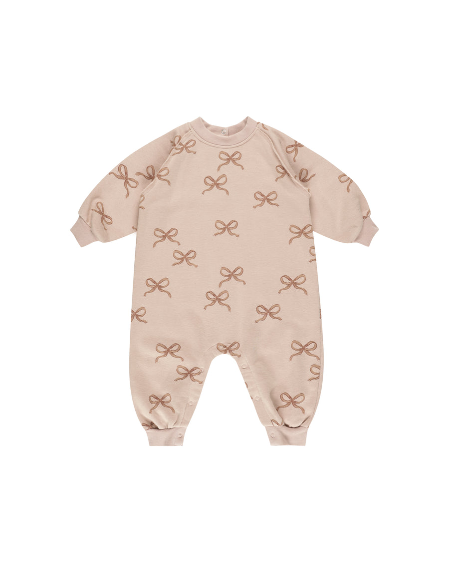 Rylee + Cru Bows Raglan Jumpsuit, Blush |Mockingbird Baby & Kids