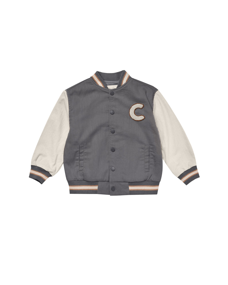 Rylee + Cru Varsity Jacket, Slate |Mockingbird Baby & Kids