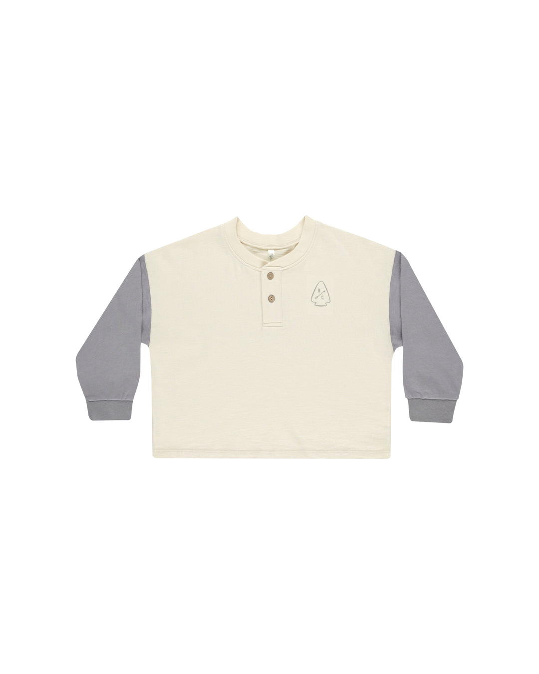 Rylee + Cru Explore Relaxed Long Sleeve Henley, Natural |Mockingbird Baby & Kids