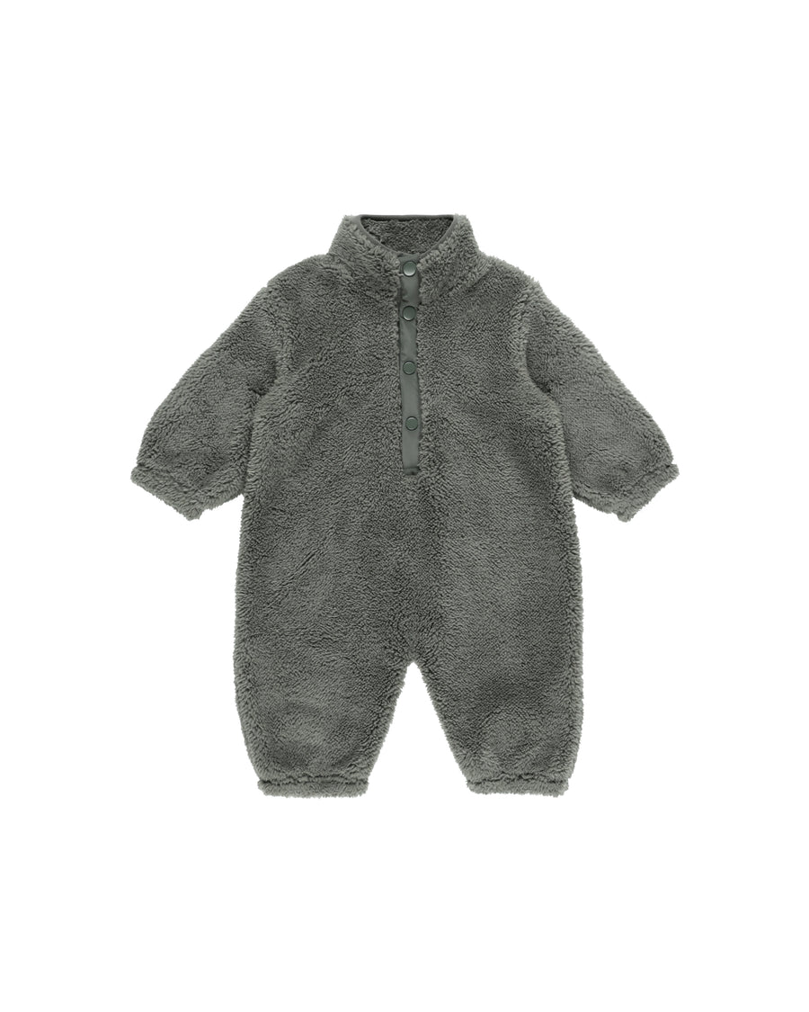 Rylee + Cru Fuzzy Winter Jumpsuit, Forest |Mockingbird Baby & Kids