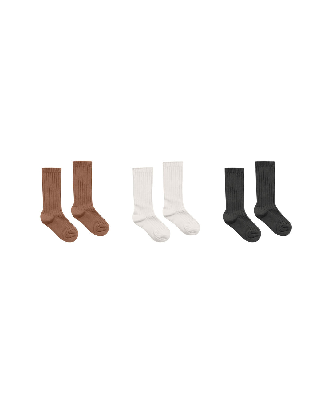 Rylee + Cru Ribbed Socks Set - Cedar, Ivory and Black |Mockingbird Baby & Kids