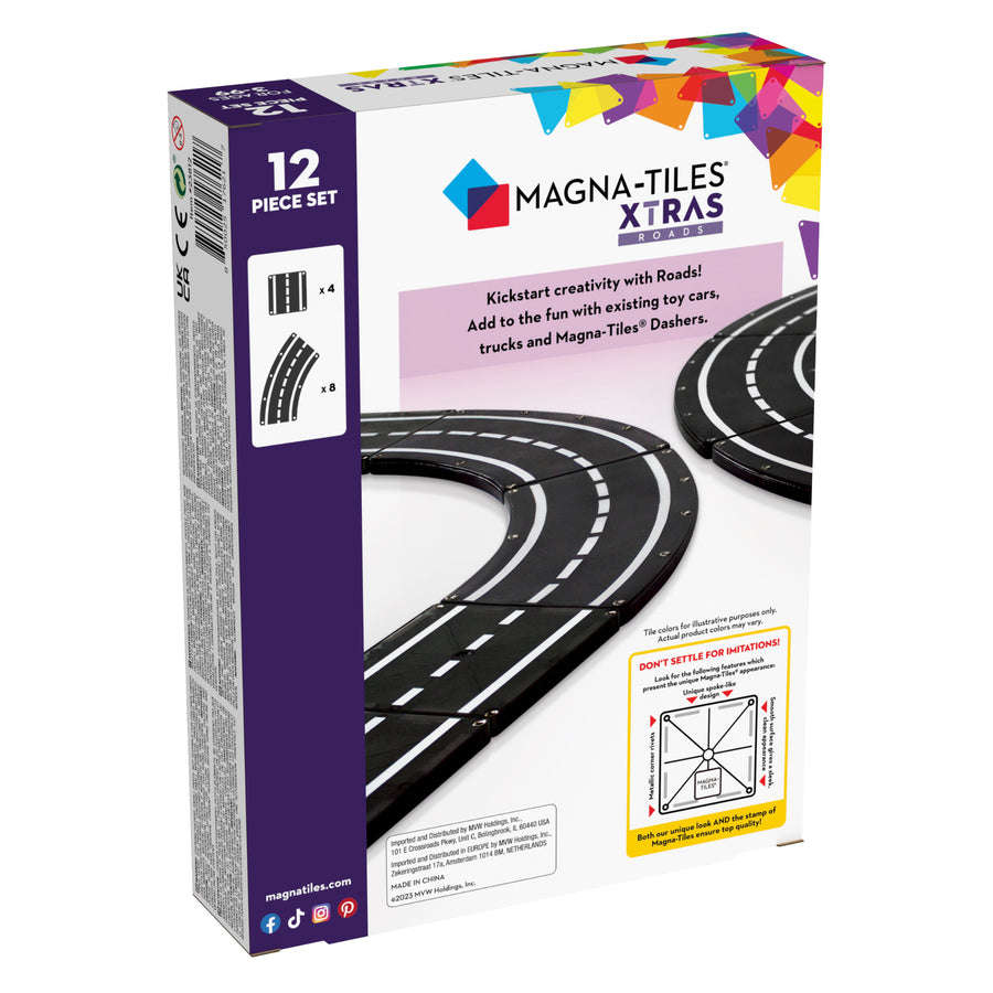 Magnatiles XTRAS: Roads 12-Piece Set |Mockingbird Baby & Kids Boutique