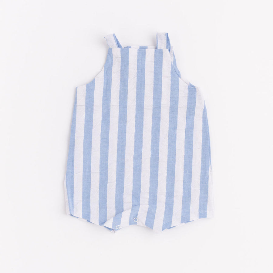 Thimble Collection Knotted Shortall in Harbor Seersucker |Mockingbird Baby & Kids