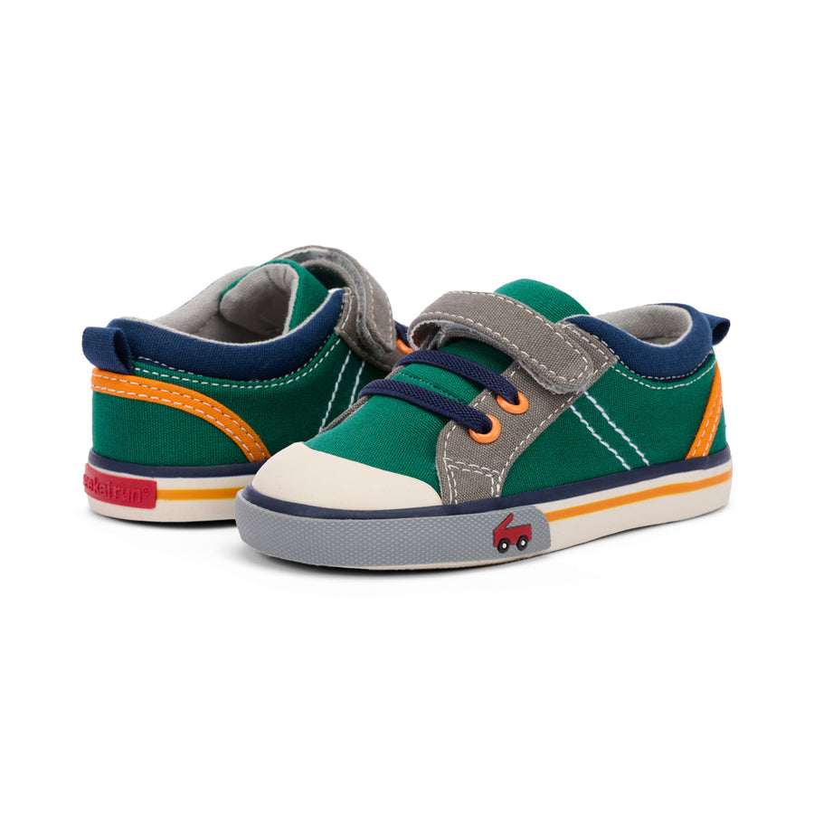 See Kai Run Tanner Sneaker, Green/Gray |Mockingbird Baby & Kids