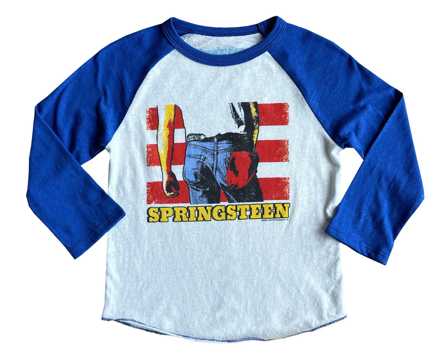 Rowdy Sprout Springsteen Born in the USA Long Sleeve Tee, Vintage White |Mockingbird Baby & Kids