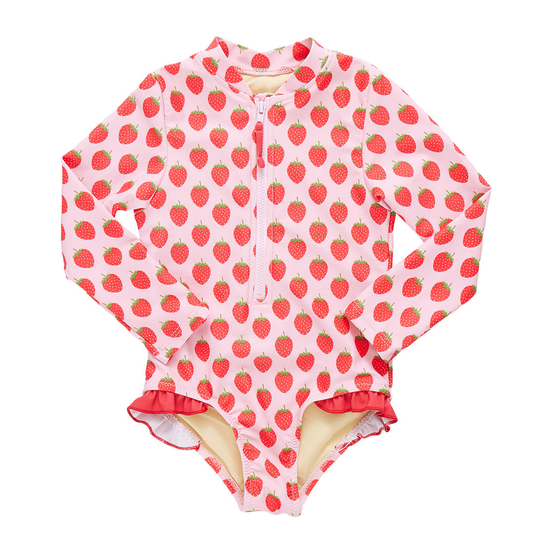 Pink Chicken Strawberries Arden Swim Suit |Mockingbird Baby & Kids