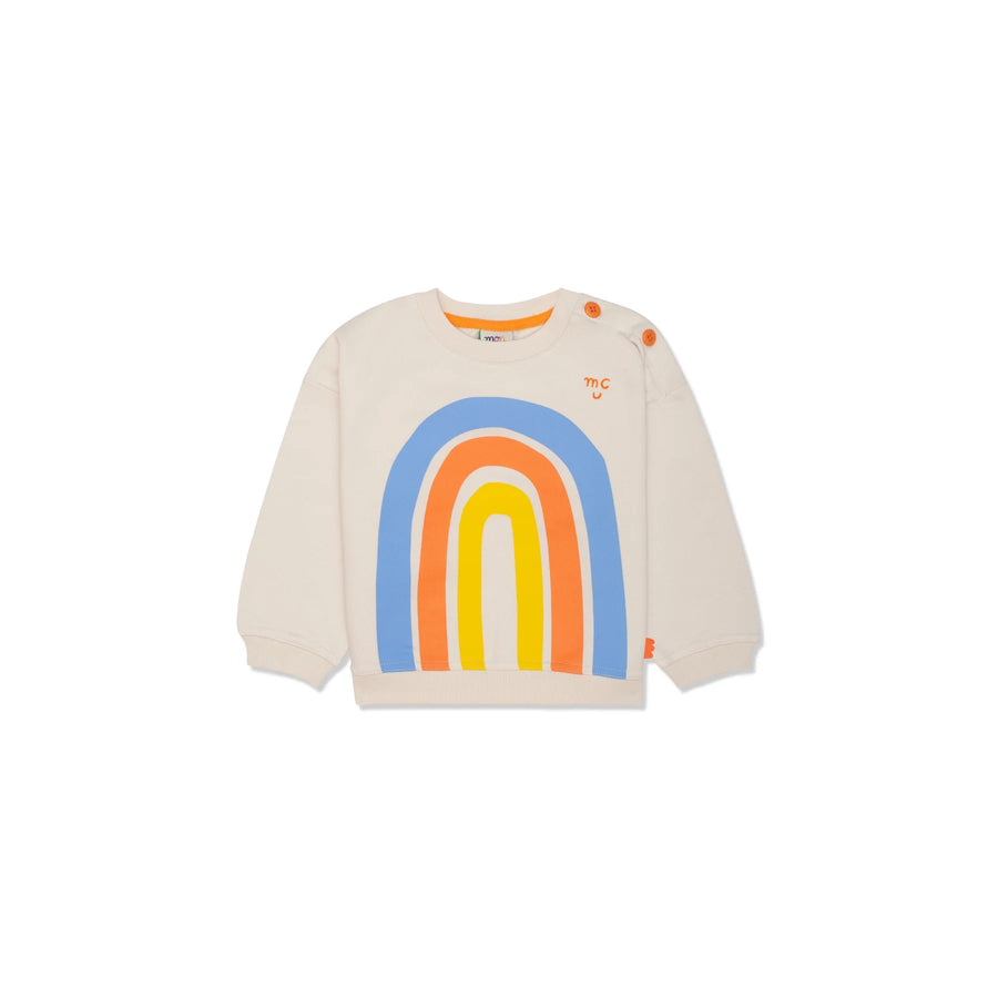 Mon Coeur Recycled Cotton Rainbow Kid Sweatshirt, Natural |Mockingbird Baby & Kids