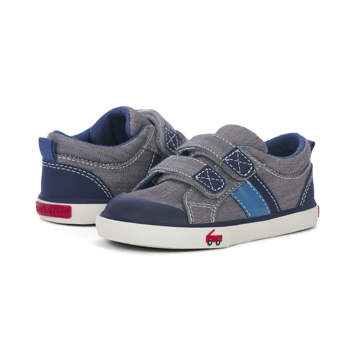 See Kai Run Russell Sneaker, Gray Denim/Navy |Mockingbird baby & Kids