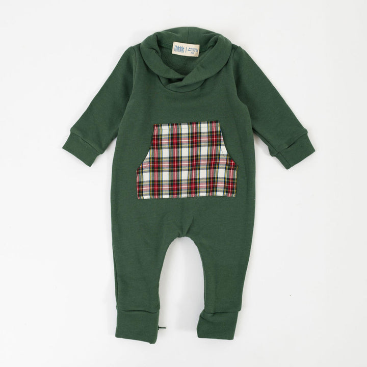 Shawl Collar Romper in Evergreen Stewart