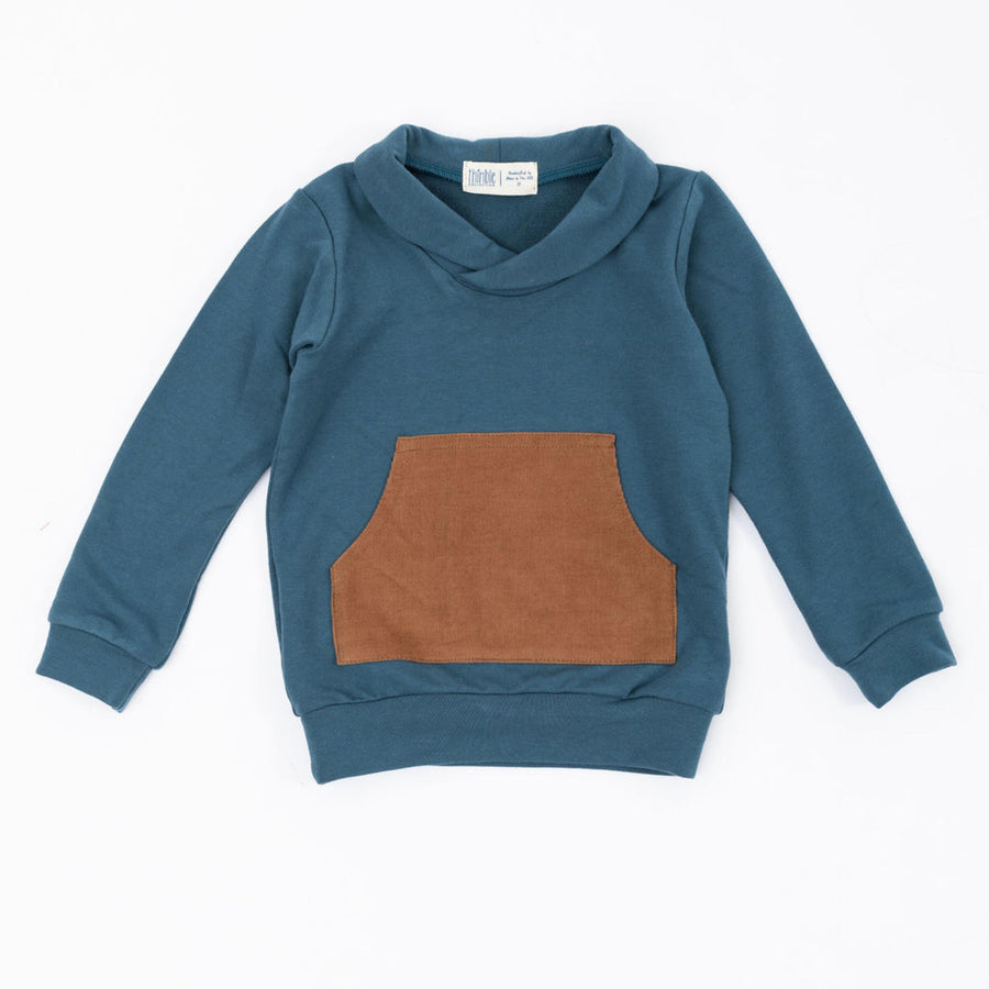 Thimble Collection Bamboo Shawl Collar Sweatshirt in Bluegrass |Mockingbird Baby & Kids