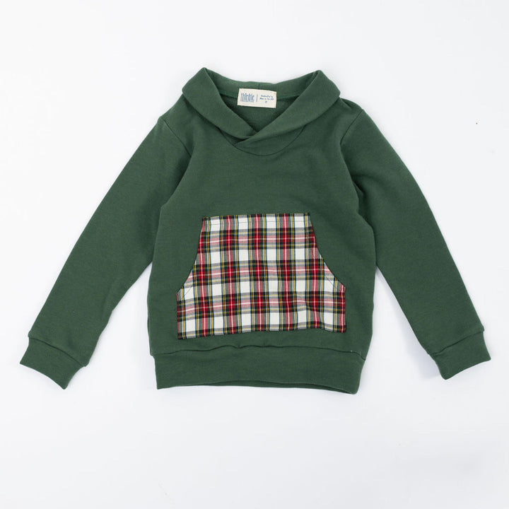 Shawl Collar Sweatshirt in Evergreen Stewart